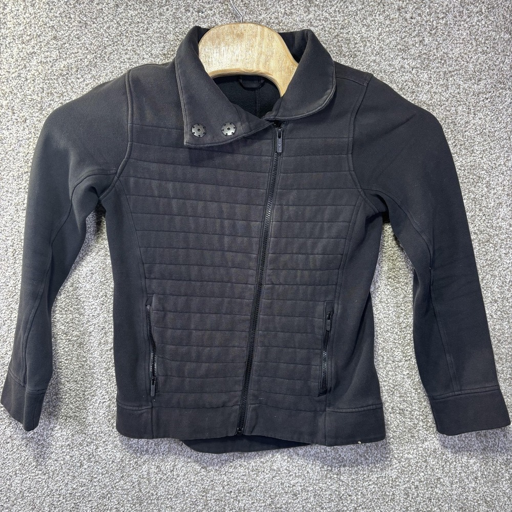 Lululemon Kanto Catch Me Jacket Black Asymmetrical Zip Quilted Women Size 4